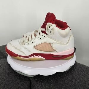 Nike Air Jordan 5 Retro GS Pink Foam White Red 440892-106 Shoes 6.5Y Womens 8